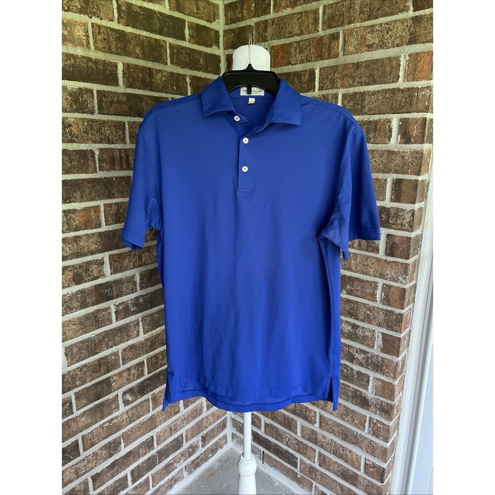Peter Millar Summer Comfort Polo Shirt Mens Small Royal Blue Golf Short Sleeve